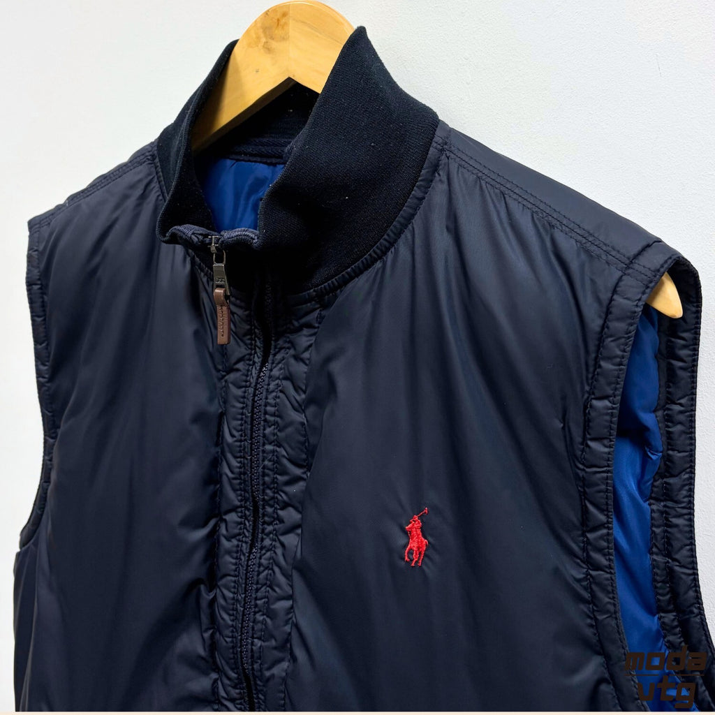 Ralph Lauren Gilet Navy Medium Puffer Bodywarmer Vintage 90s Outdoor Preppy