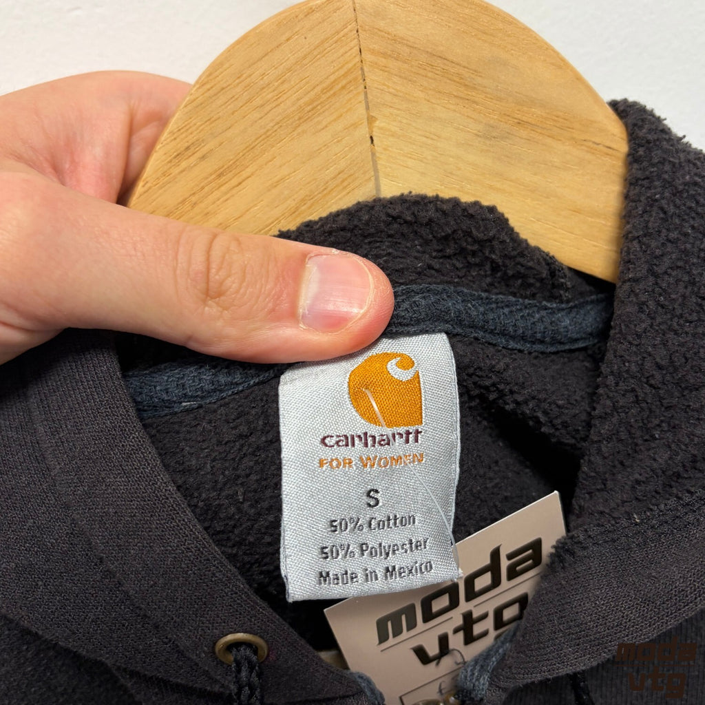 Vintage Y2K Carhartt Hoodie Black Women’s Small Retro Full Zip