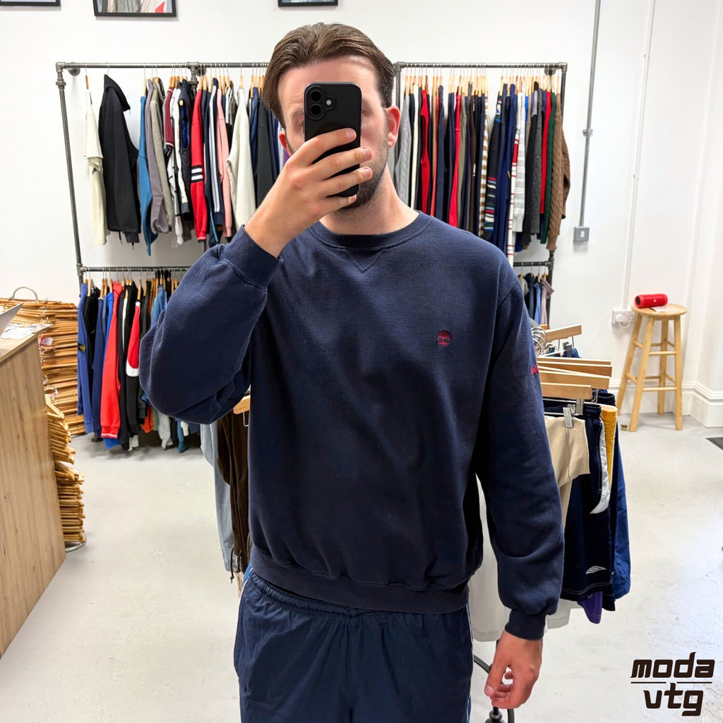 Vintage 90s Timberland Sweatshirt Navy Large Retro