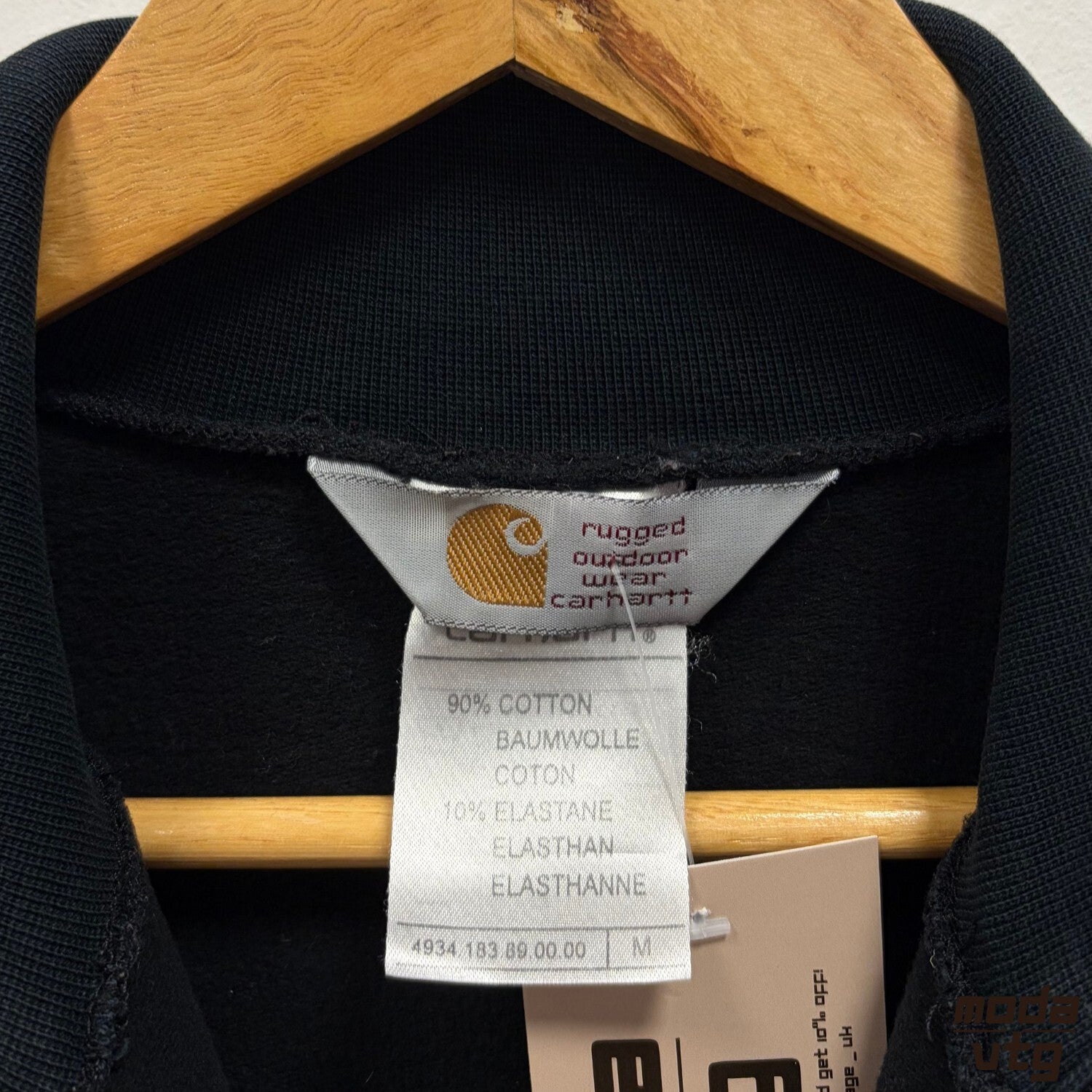 Vintage Y2K Carhartt Sweatshirt Black Women’s Medium Retro Unisex Full Zip