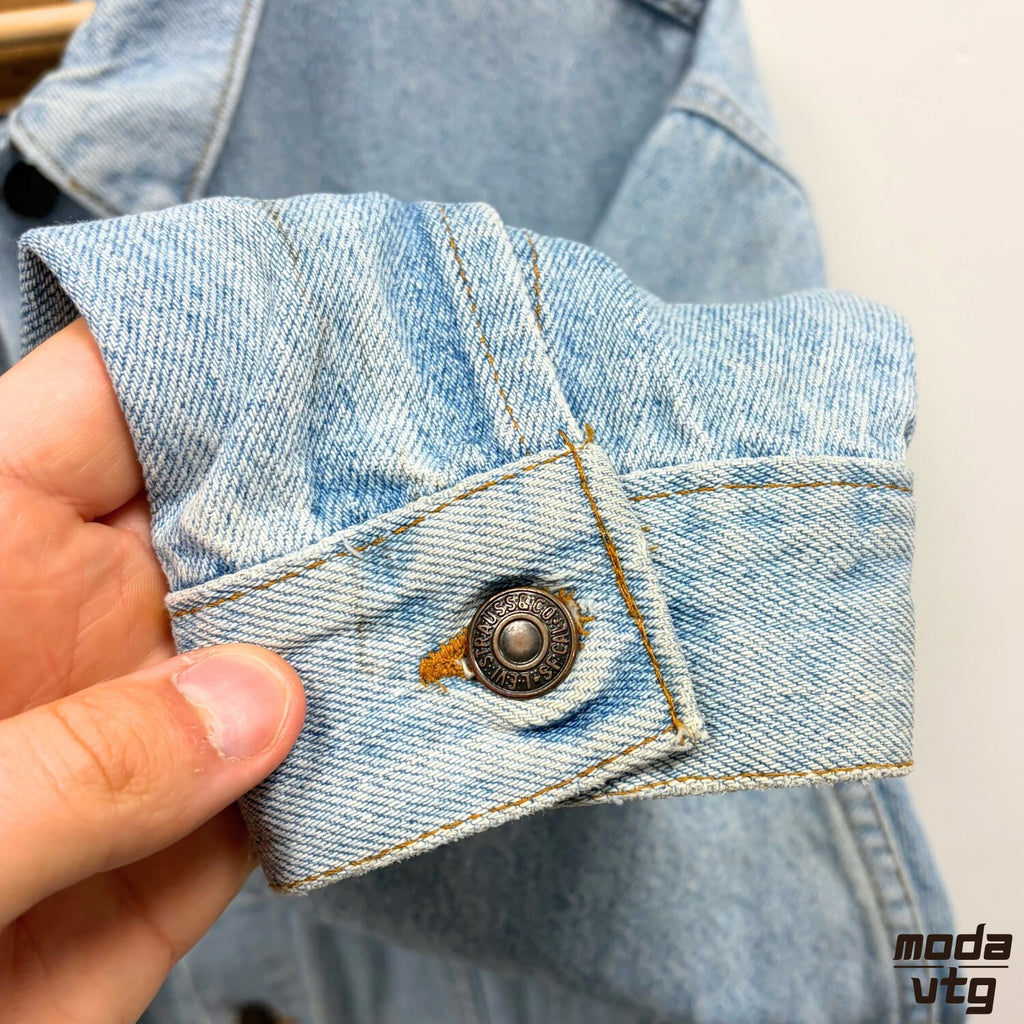 Levis Denim Jacket Light Blue Large Trucker Vintage Retro Workwear Streetwear