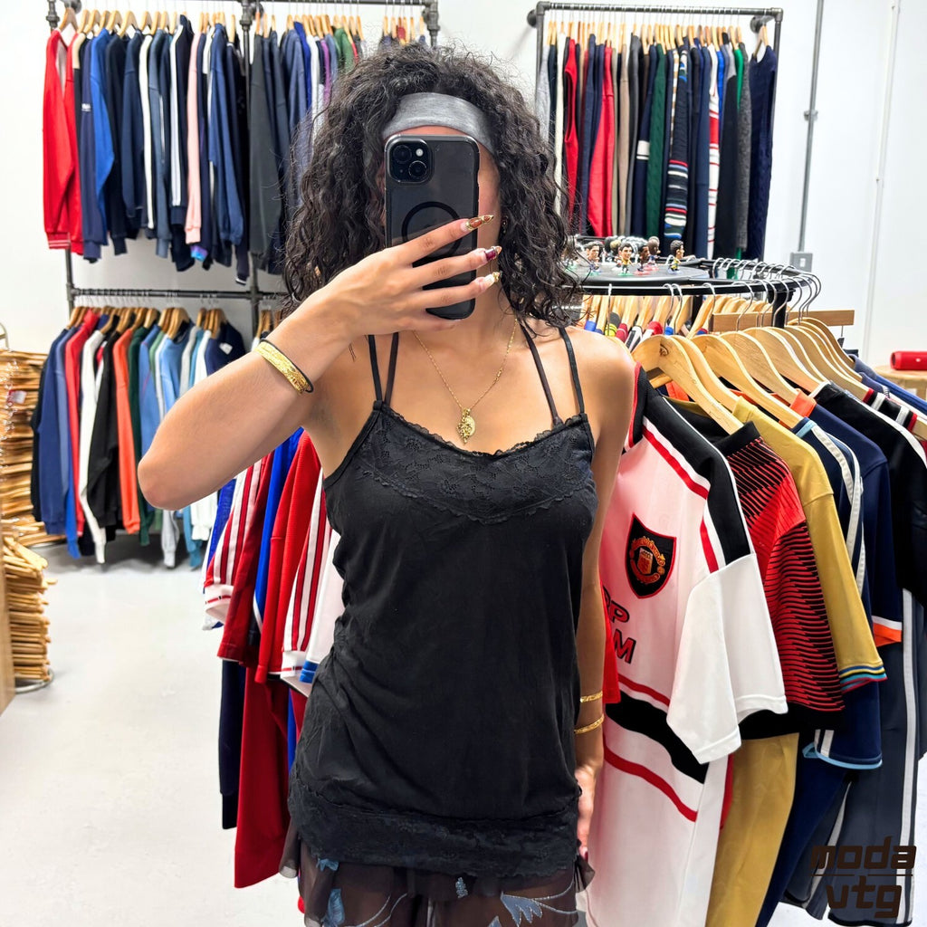 Vintage Y2K Cami Top Black Women’s Small Maurice Summer Retro