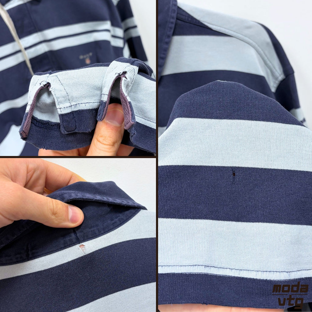 Vintage Y2K GANT Rugby Polo Blue XL Retro Unisex