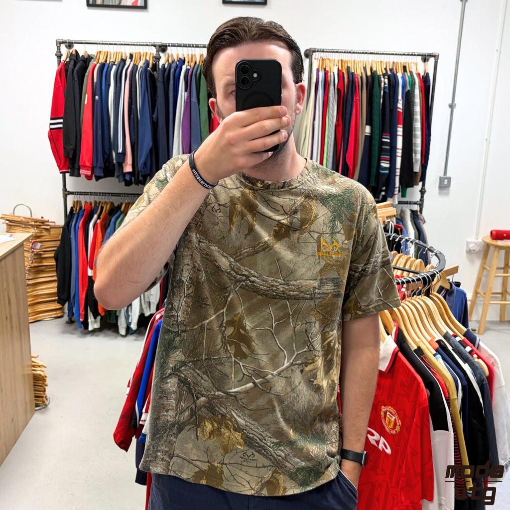 Vintage Y2K Realtree T-Shirt Brown Green XL Retro Holiday Summer