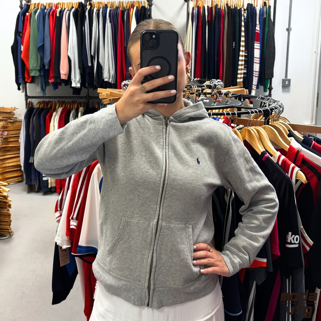 Vintage Y2K Ralph Lauren Hoodie Grey Women’s Small Retro