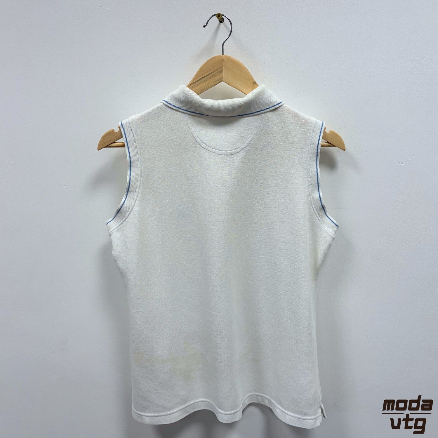 Adidas Sleeveless Polo White Women's Medium Vintage 2003 Vest Sporty Retro Y2K