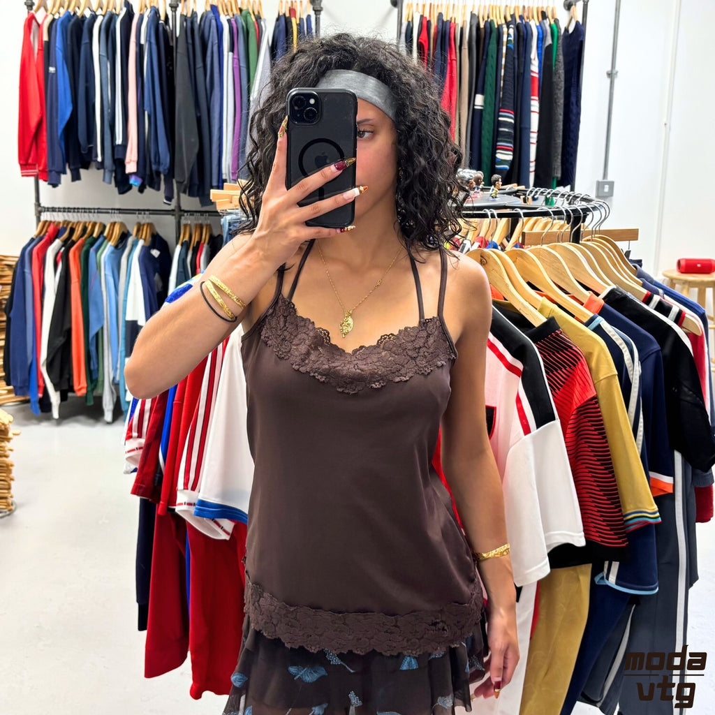 Vintage Y2K Cami Top Brown Women’s Medium Cato Summer Retro