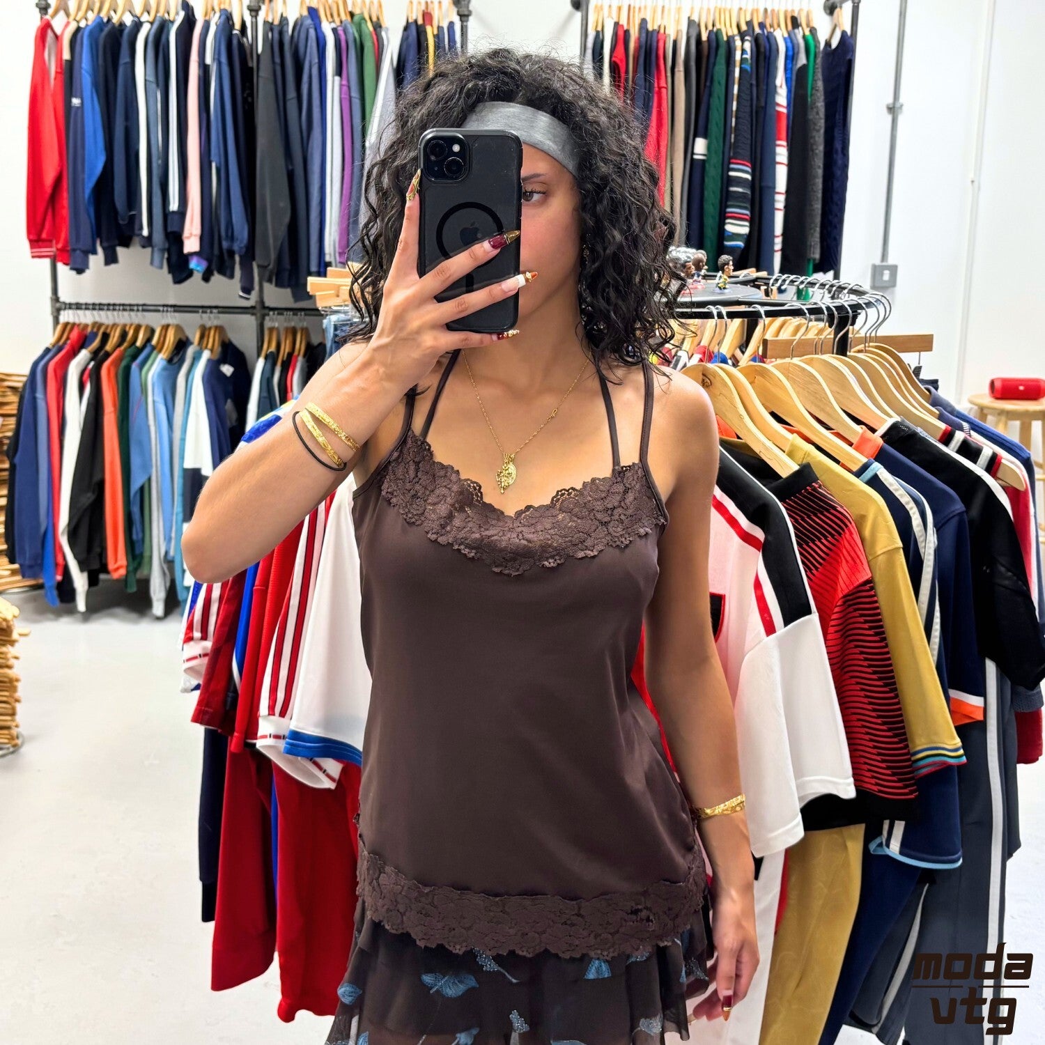 Vintage Y2K Cami Top Brown Women’s Medium Cato Summer Retro