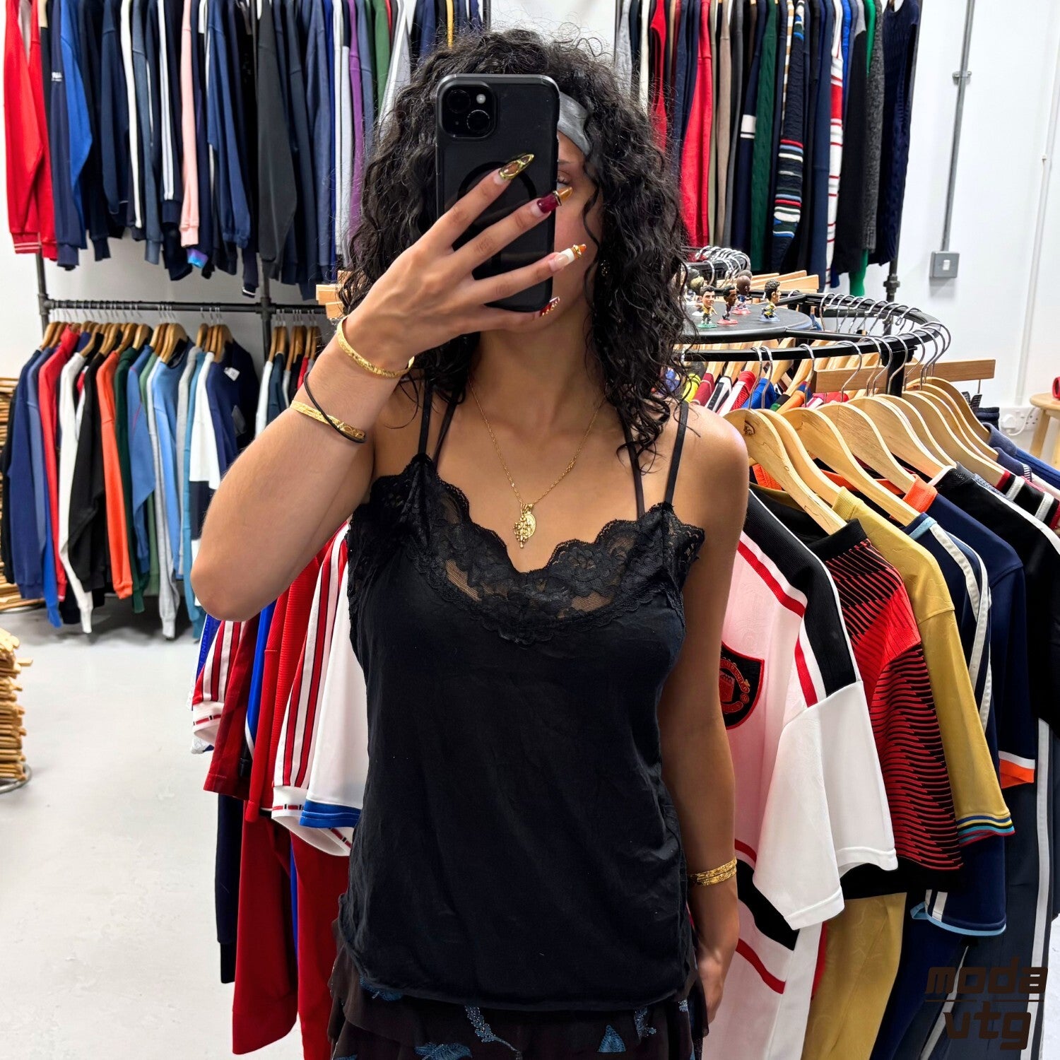 Vintage Y2K Cami Top Black Women’s Medium Charlotte Russe Summer Retro