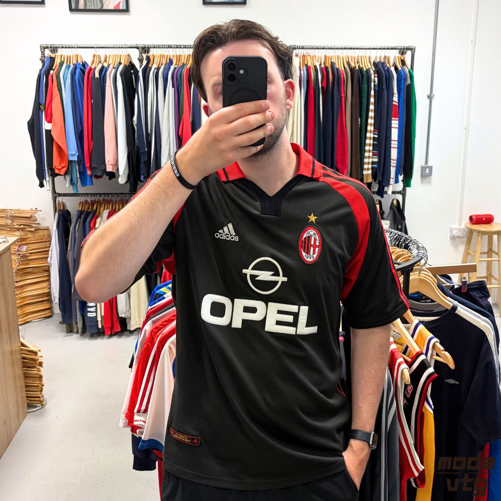Vintage AC Milan Jersey Black XL Retro Adidas Unisex