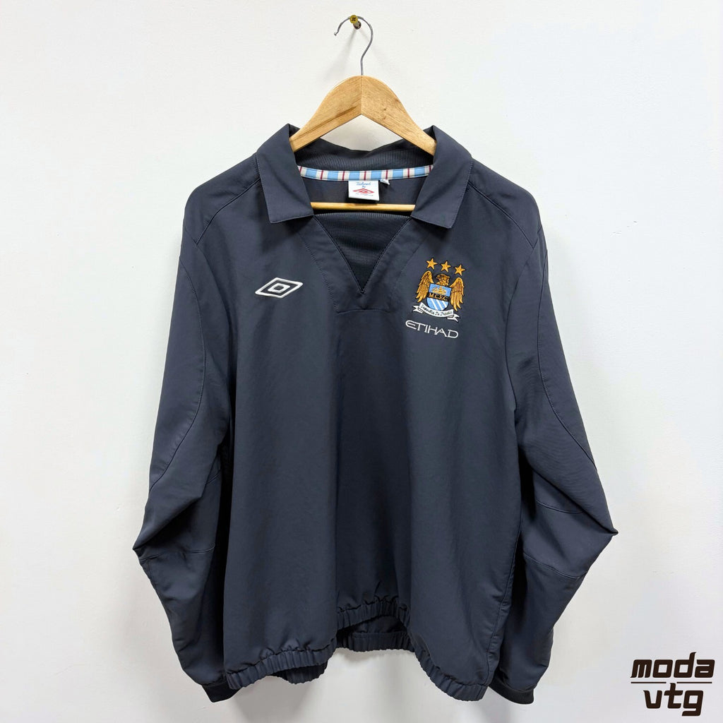 Manchester City Umbro Drill Top Grey XL Training Jacket Vintage Retro Football