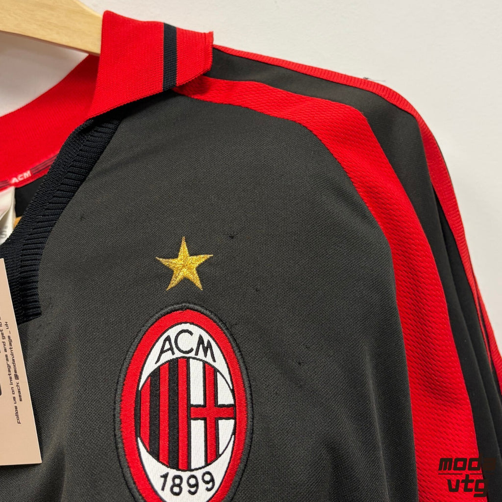 Vintage AC Milan Jersey Black XL Retro Adidas Unisex