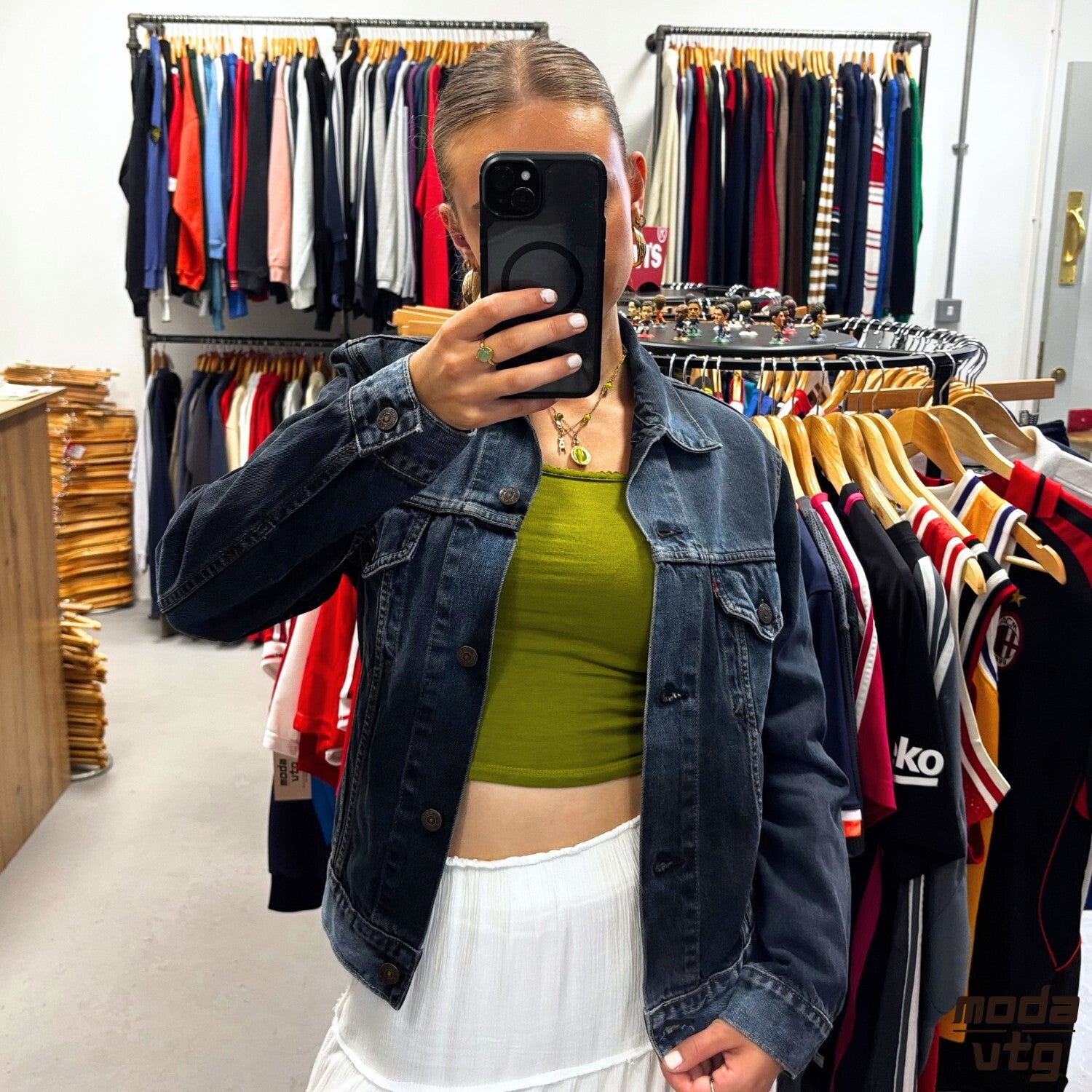 Vintage Y2K Levi’s Denim Jacket Navy Women’s Small Retro