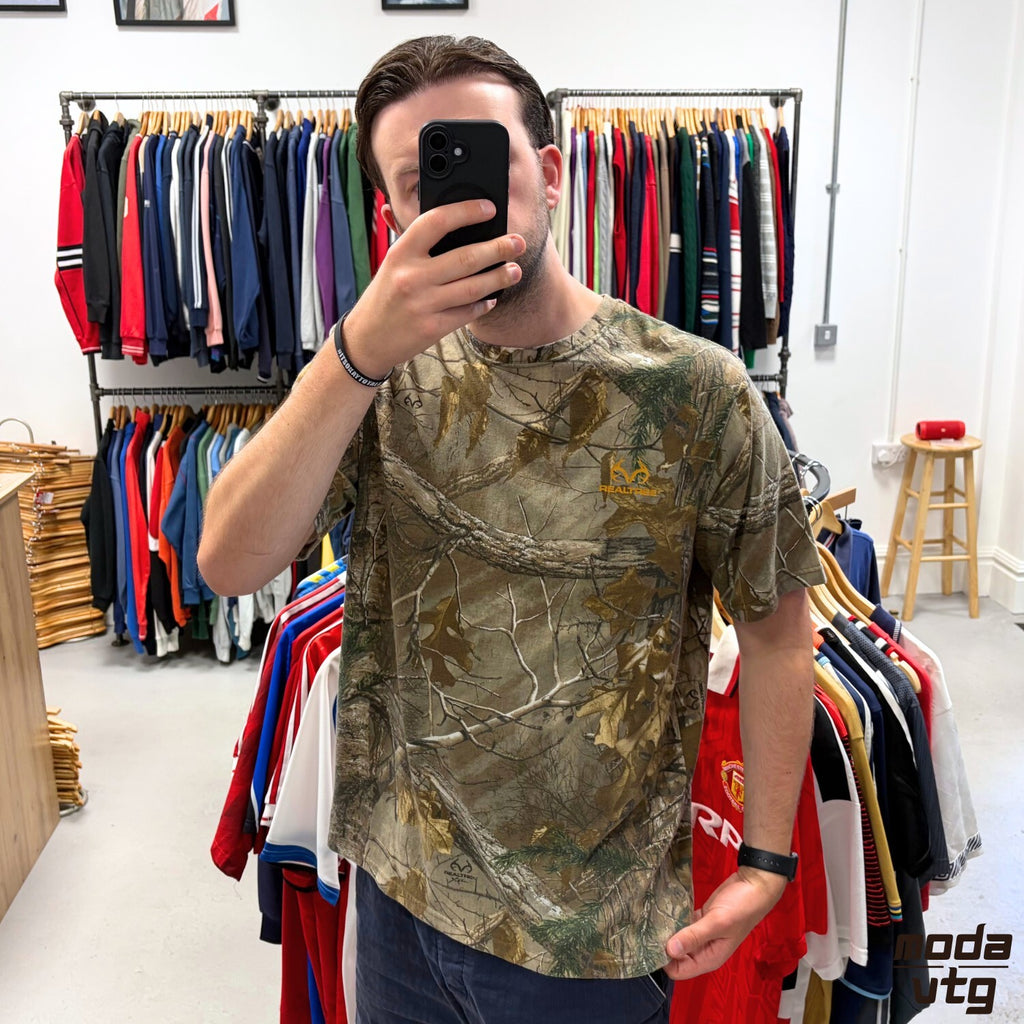 Vintage Y2K Realtree T-Shirt Brown Green XL Retro Holiday Summer