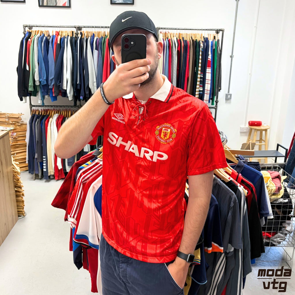 Vintage 1992/94 Manchester United Jersey Red Large Retro Unisex Umbro