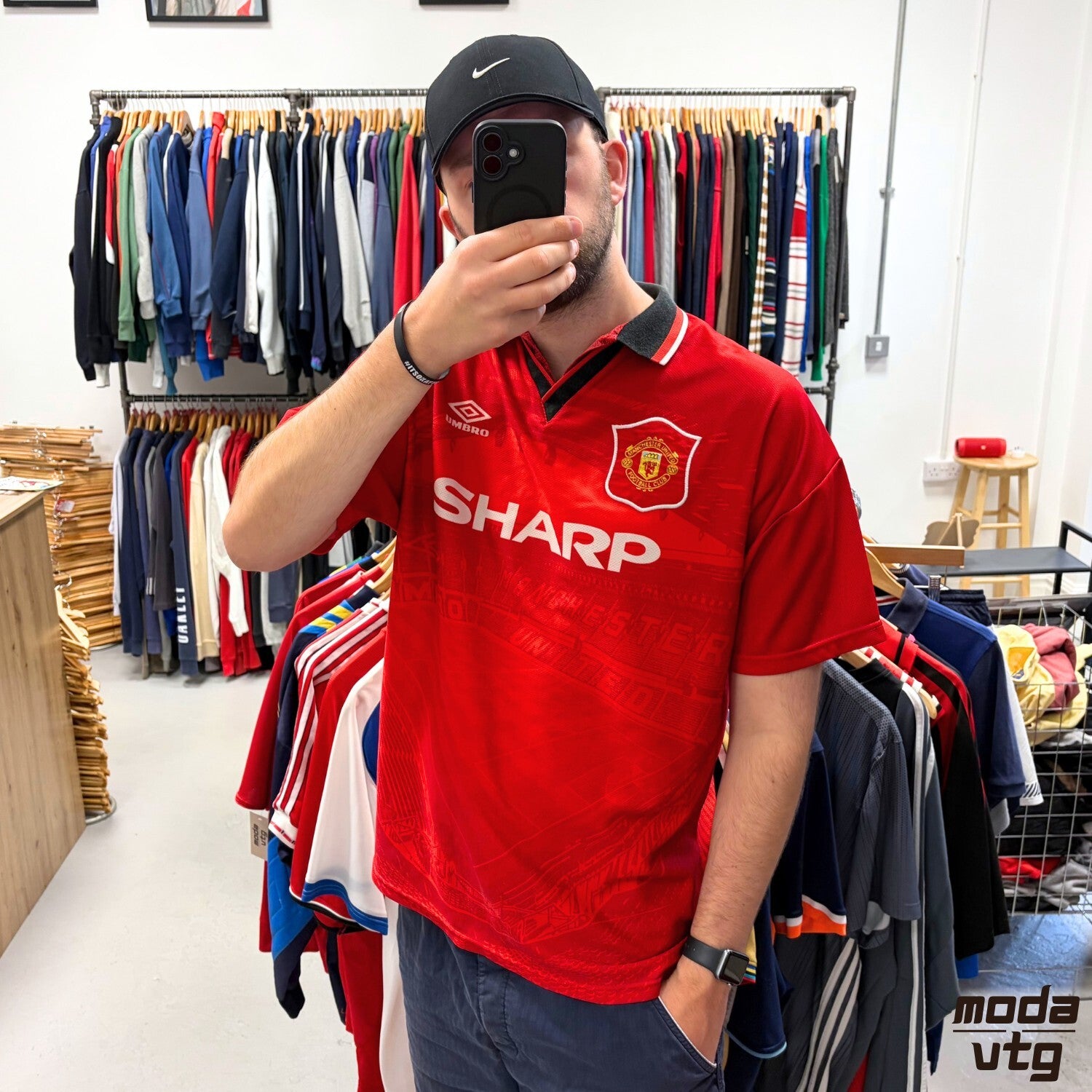 Vintage 1995/96 Manchester United Jersey Red XL Retro Unisex Umbro