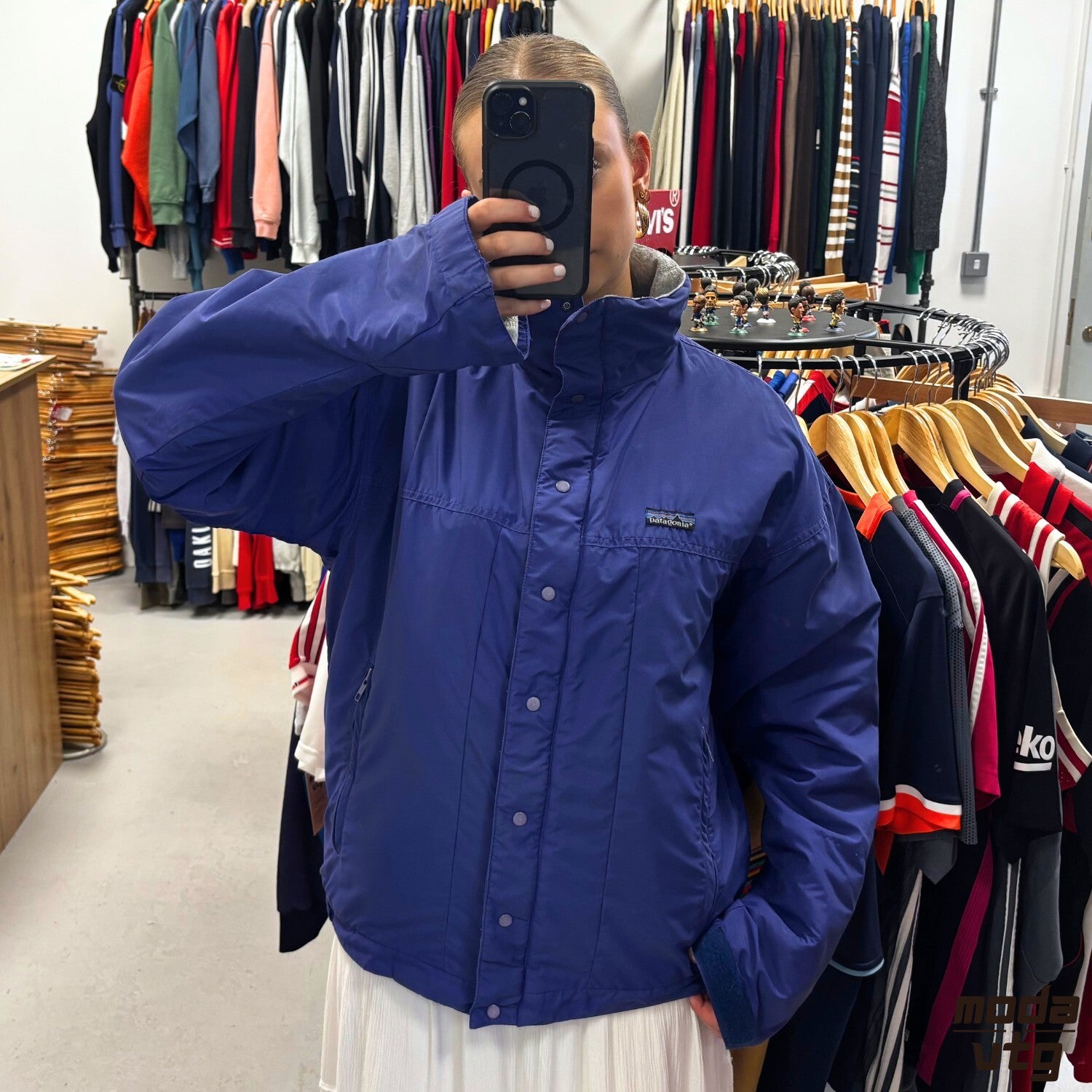 Vintage 90s Patagonia Raincoat Navy Medium Retro Unisex