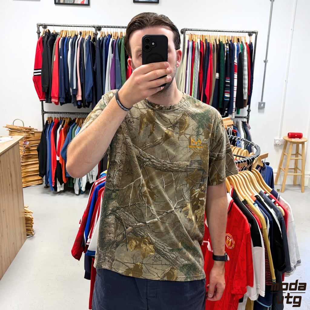 Vintage Y2K Realtree T-Shirt Brown Green XL Retro Holiday Summer
