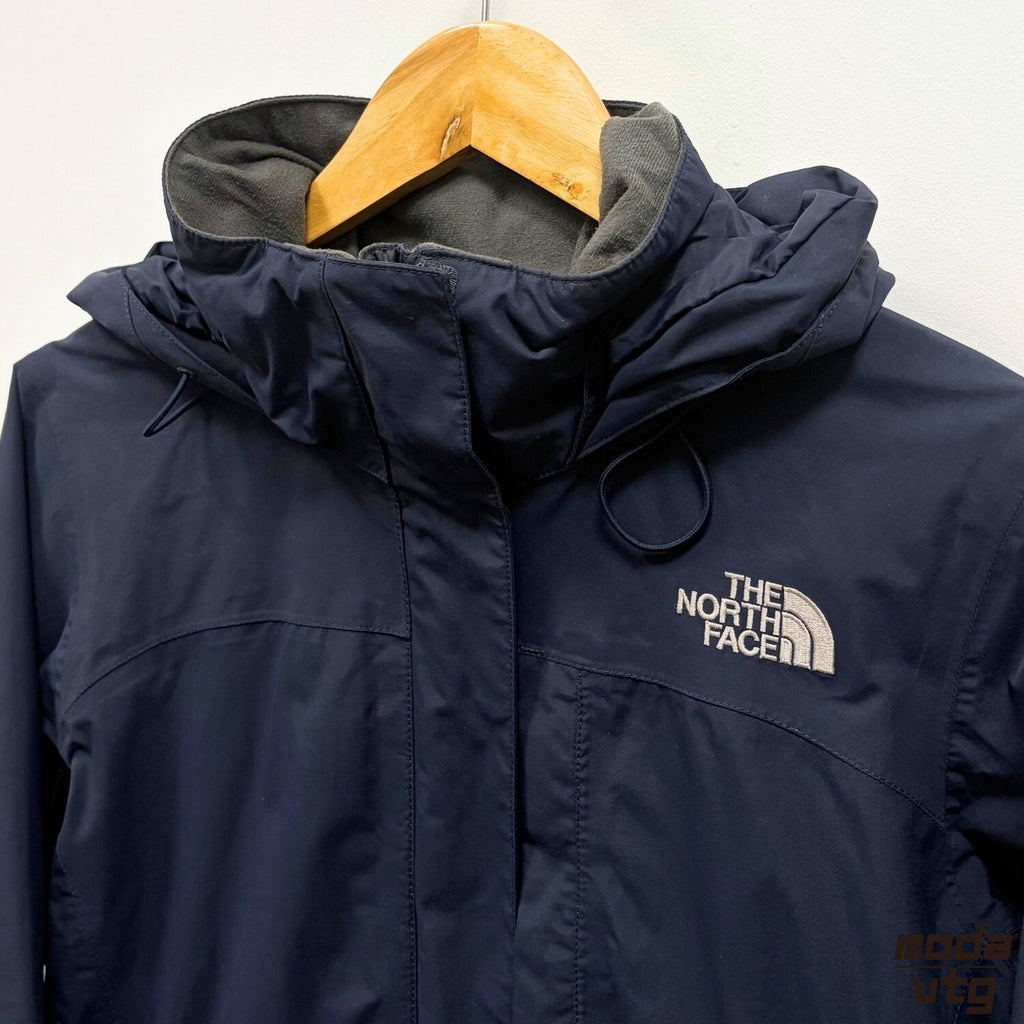 Vintage Y2K The North Face Raincoat Navy Women’s Medium Retro Hyvent Unisex