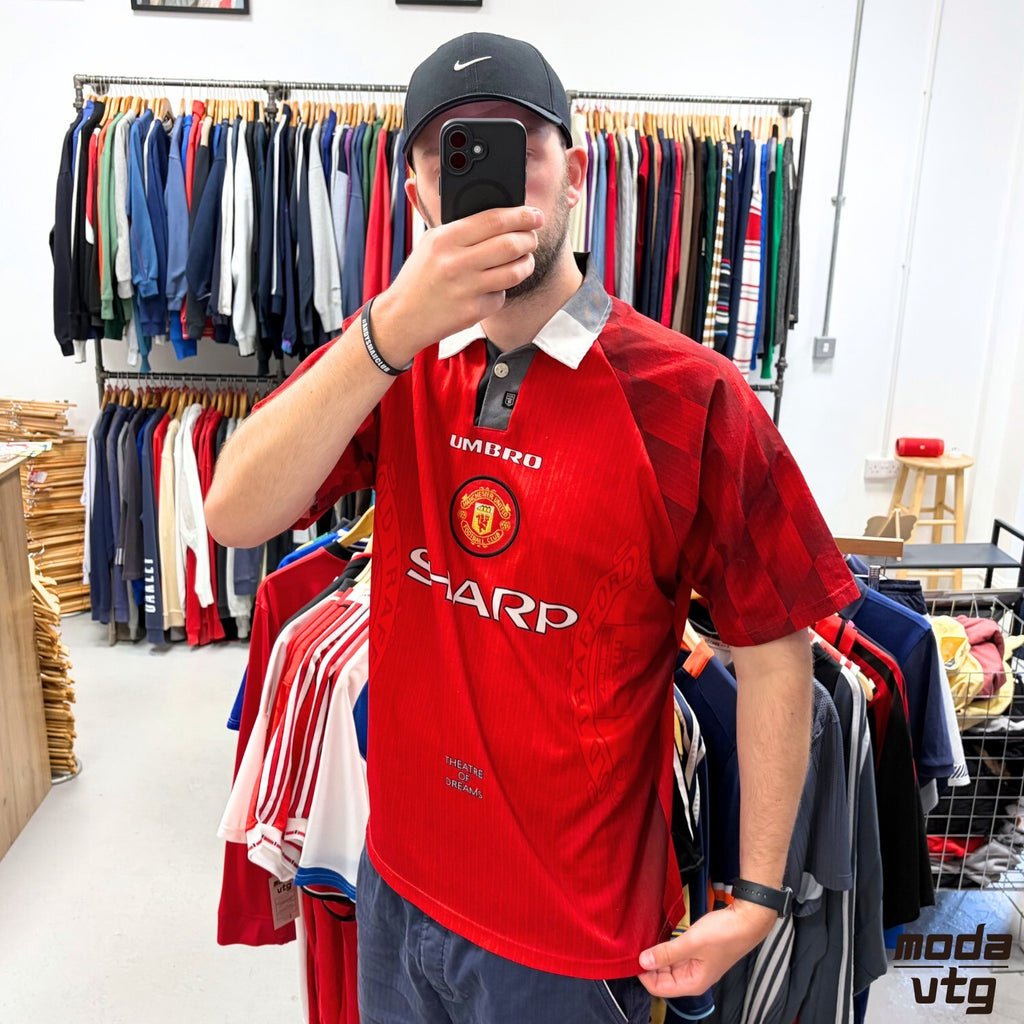 Vintage 1996/98 Manchester United Jersey Red XL Retro Unisex Umbro