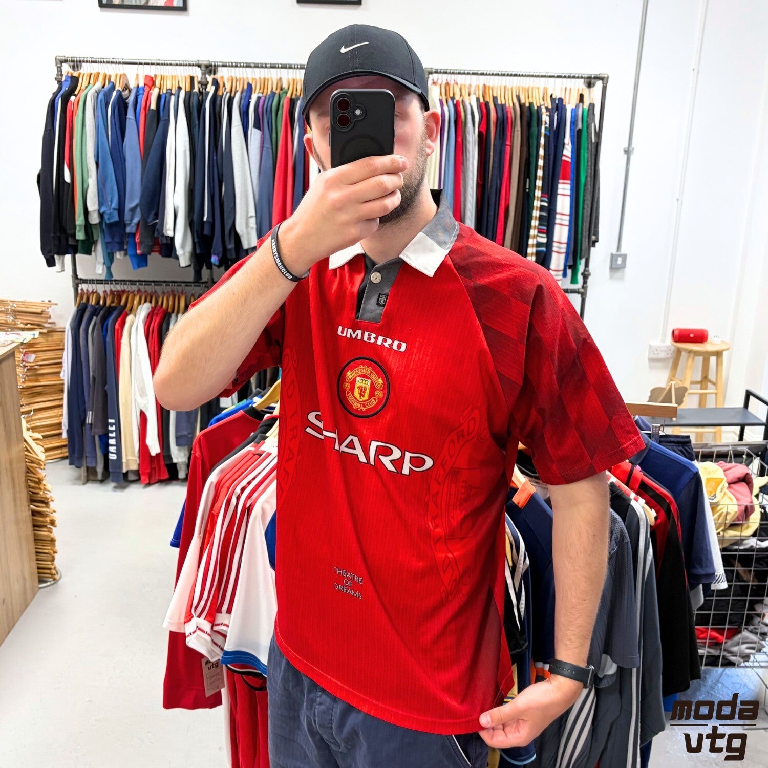 Vintage 1996/98 Manchester United Jersey Red XL Retro Unisex Umbro