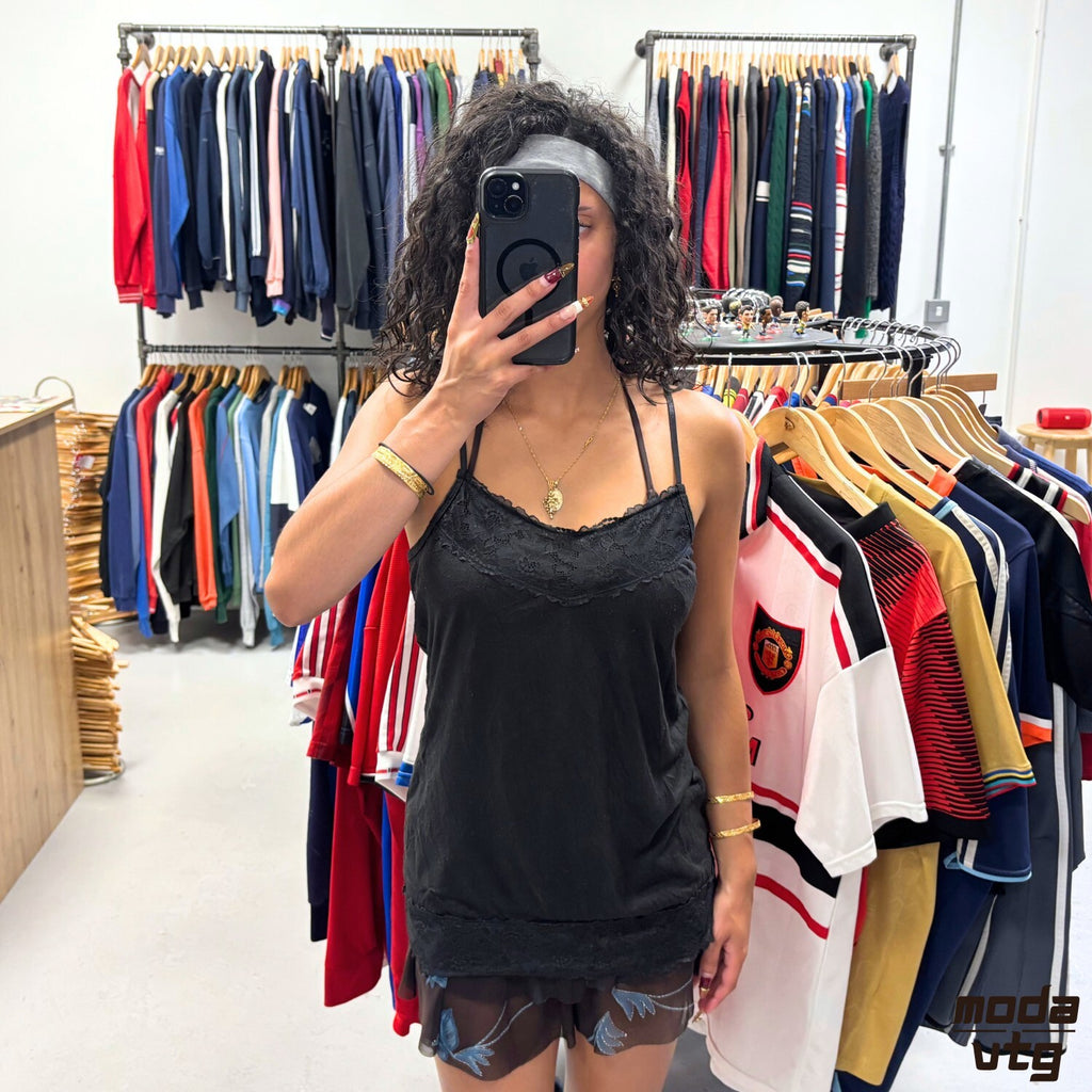 Vintage Y2K Cami Top Black Women’s Small Maurice Summer Retro
