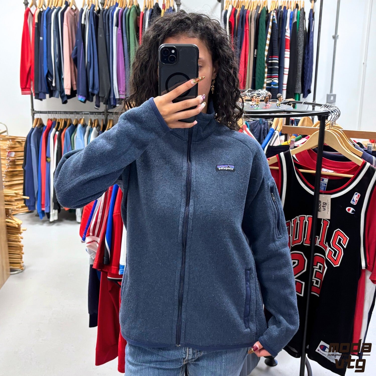 Vintage Y2K Patagonia Fleece Blue Small Retro Unisex