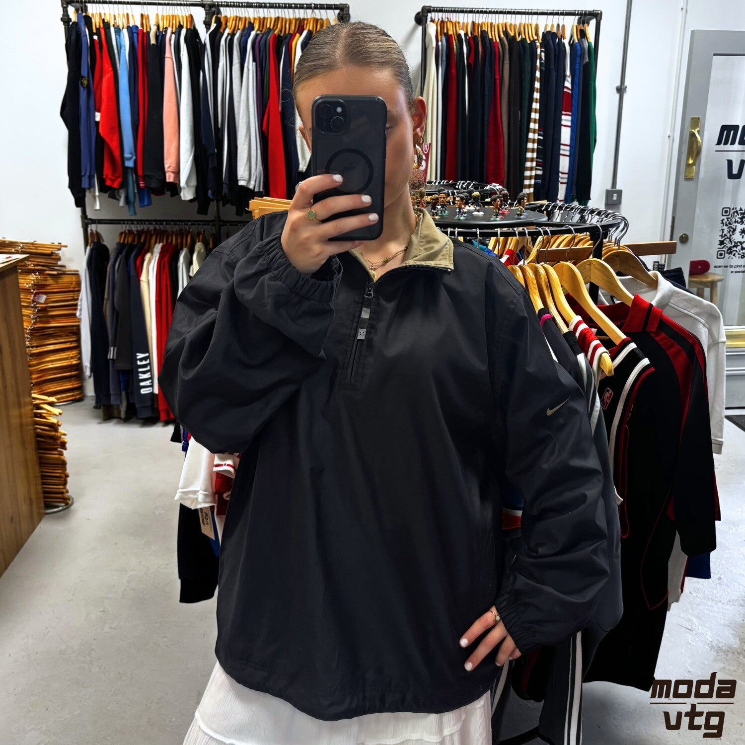Vintage Y2K Nike Golf Windbreaker Black Large Retro Unisex Quarter Zip