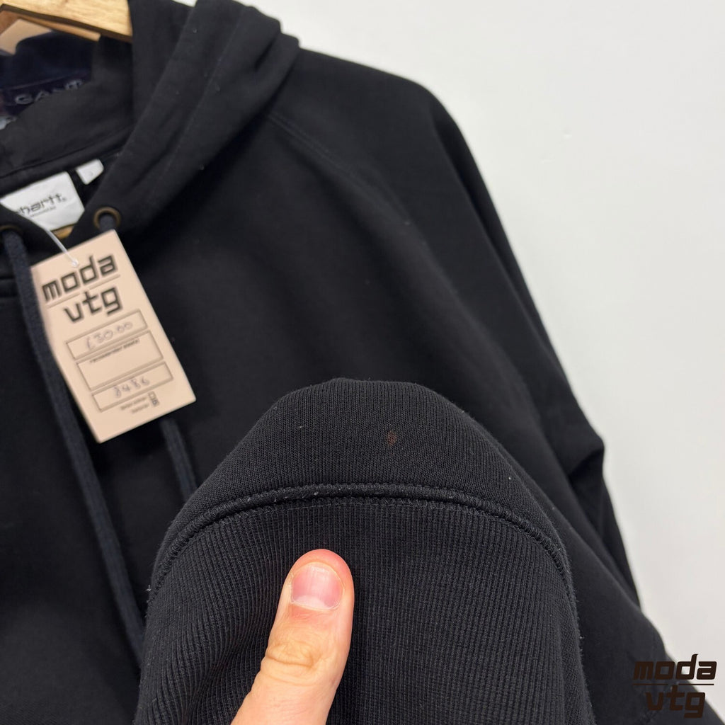 Vintage Y2K Carhartt Hoodie Black Large Retro Unisex