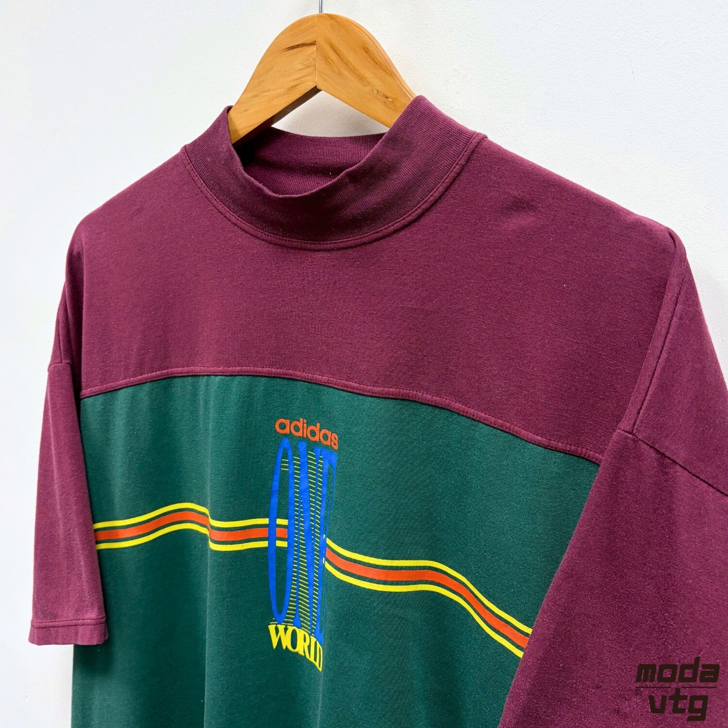 Vintage 90s Adidas T-Shirt Burgundy XL Retro
