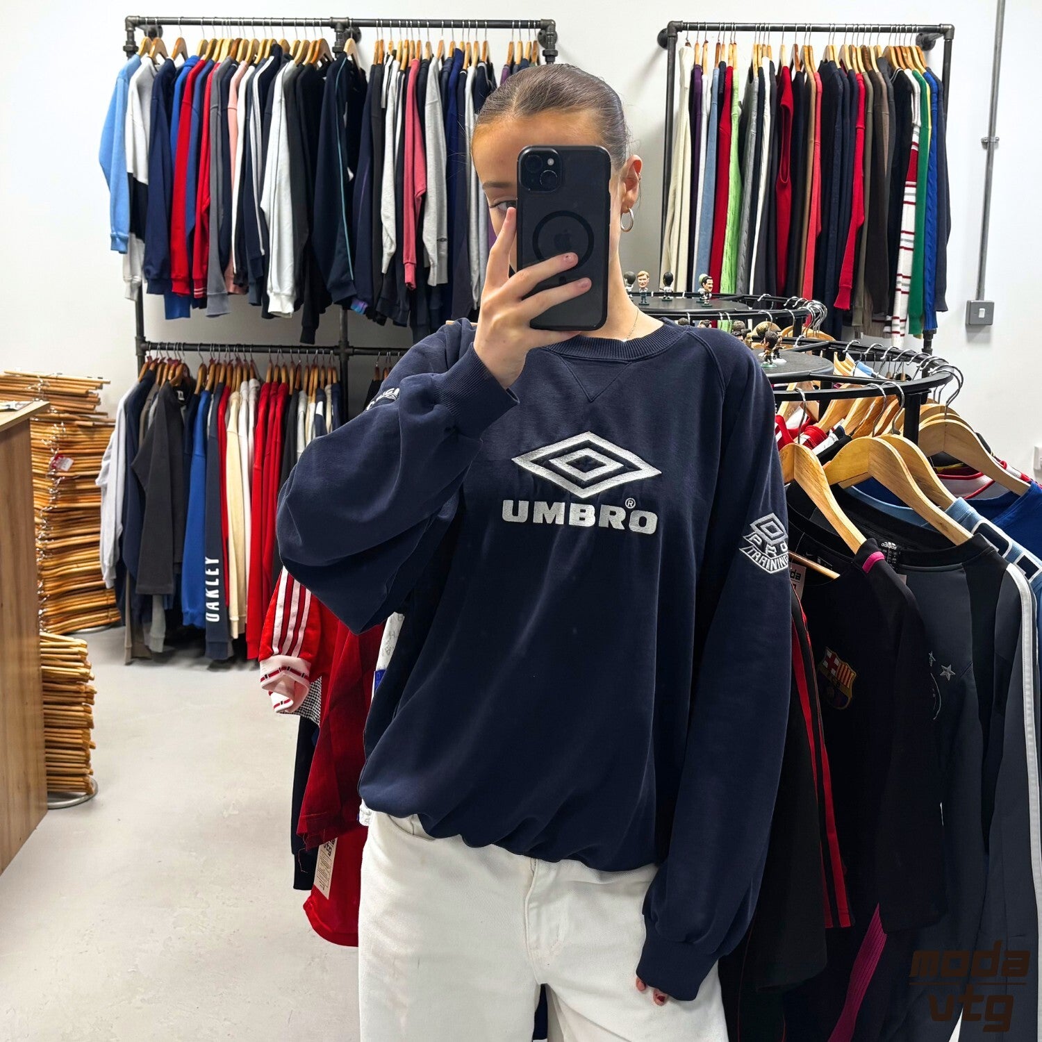 Vintage 90s Umbro Sweatshirt Navy Large Retro Unisex