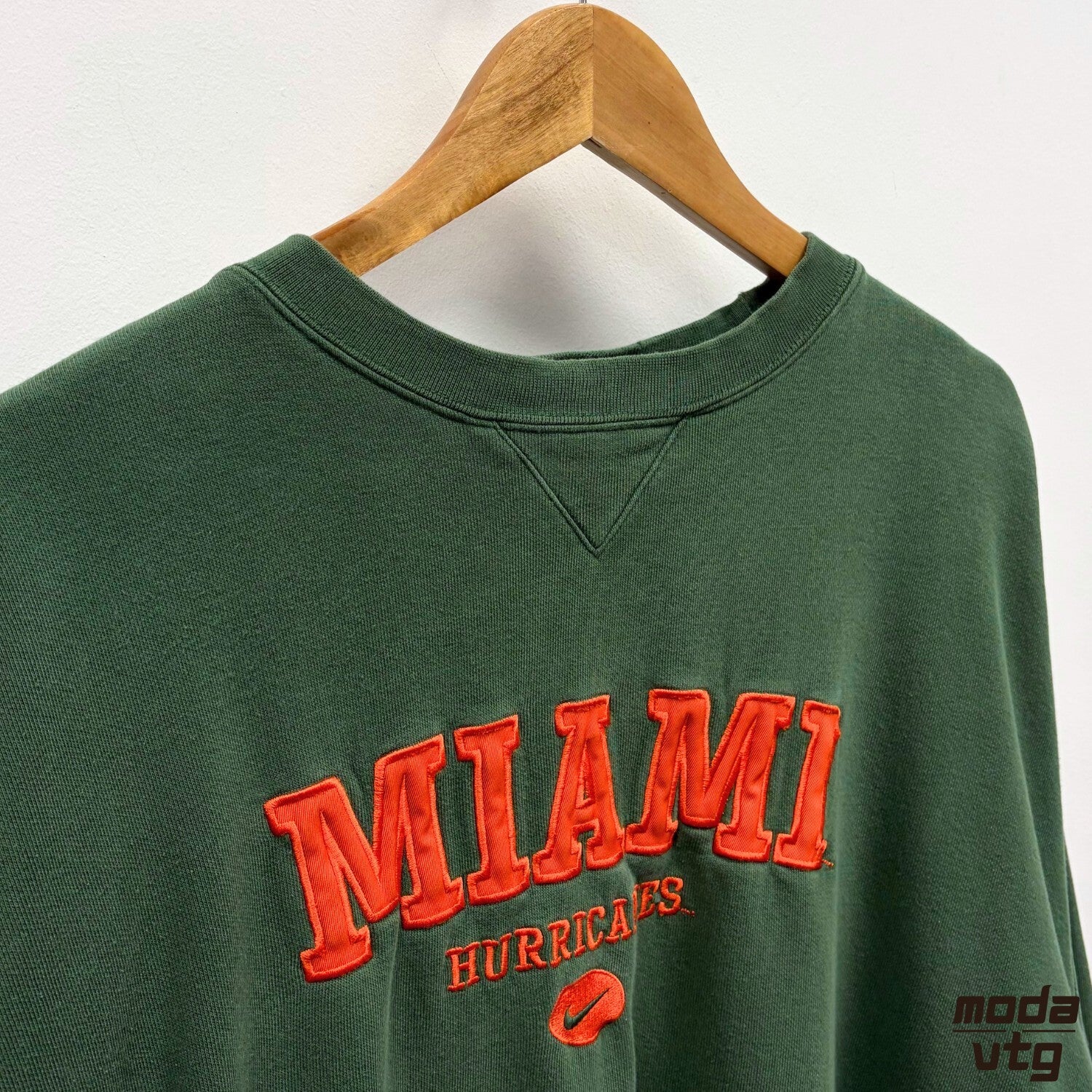 Nike Miami Hurricanes Sweatshirt Green XL Vintage 90s College NCAA The U Retro