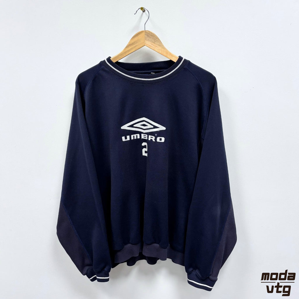 Umbro Sweatshirt Navy XL Crewneck Vintage Y2K Pro Training Retro Boxy Football