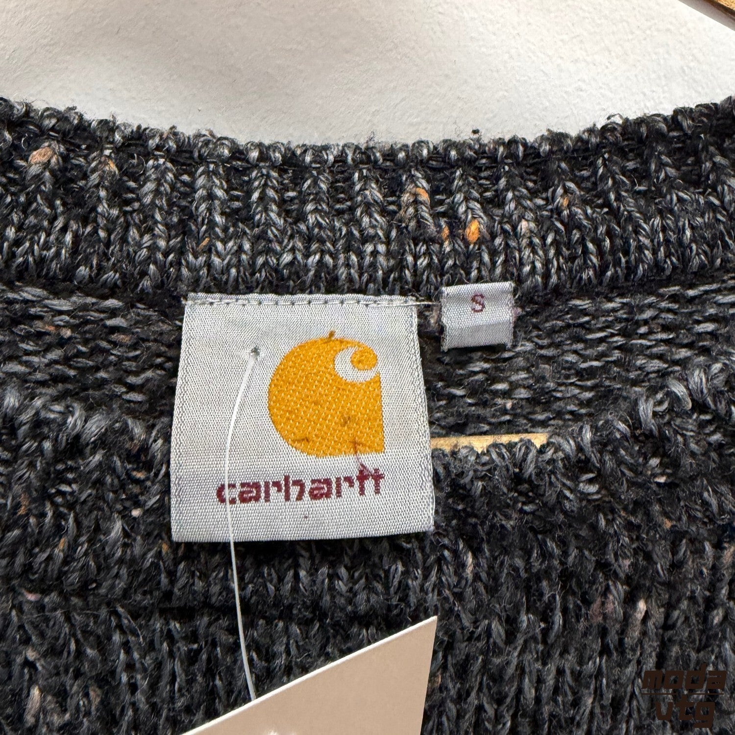 Vintage Y2K Carhartt Knitted Jumper Grey Medium Retro Unisex