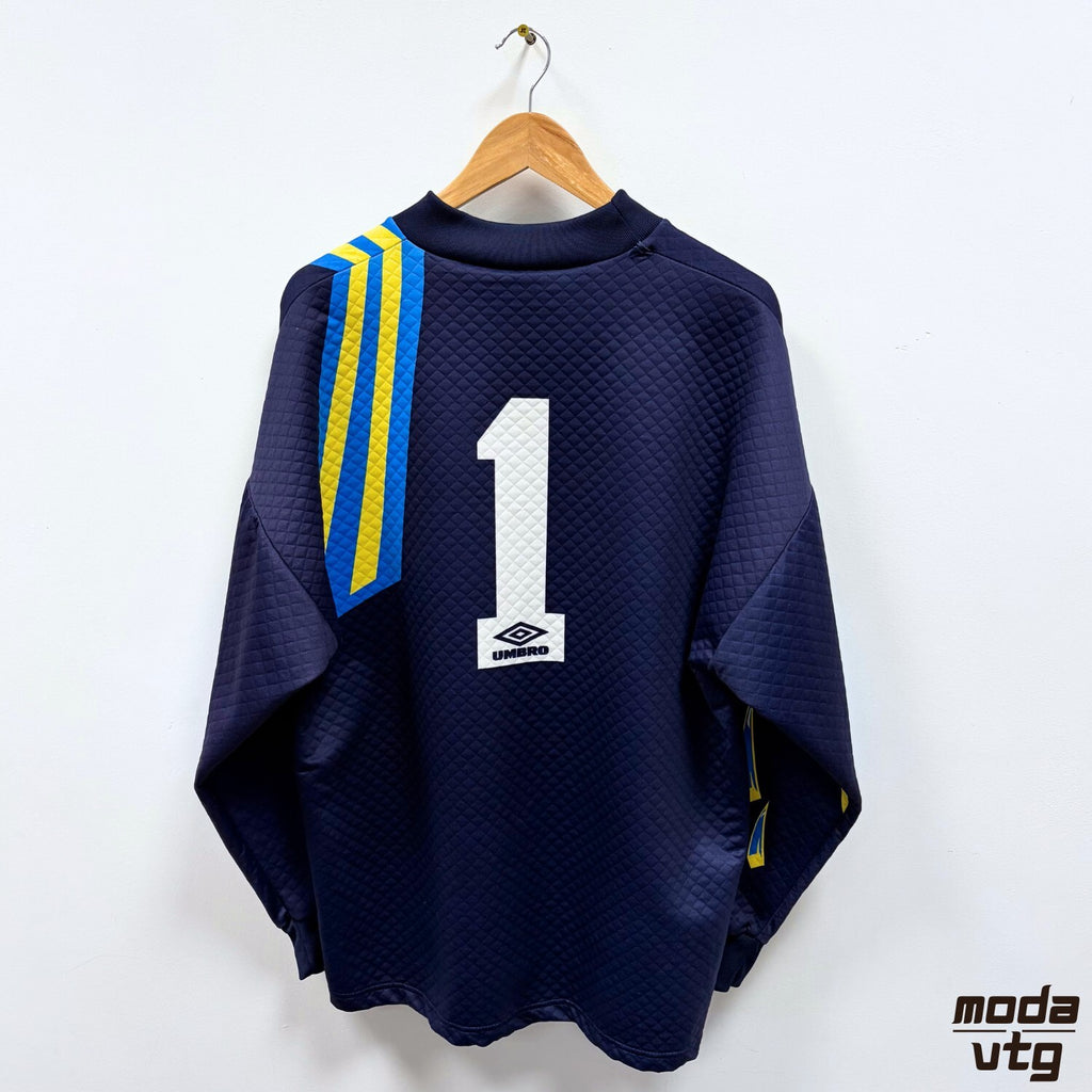 Vintage 1992/93 Manchester United Goalkeeper Kit Navy Large Retro Umbro Unisex