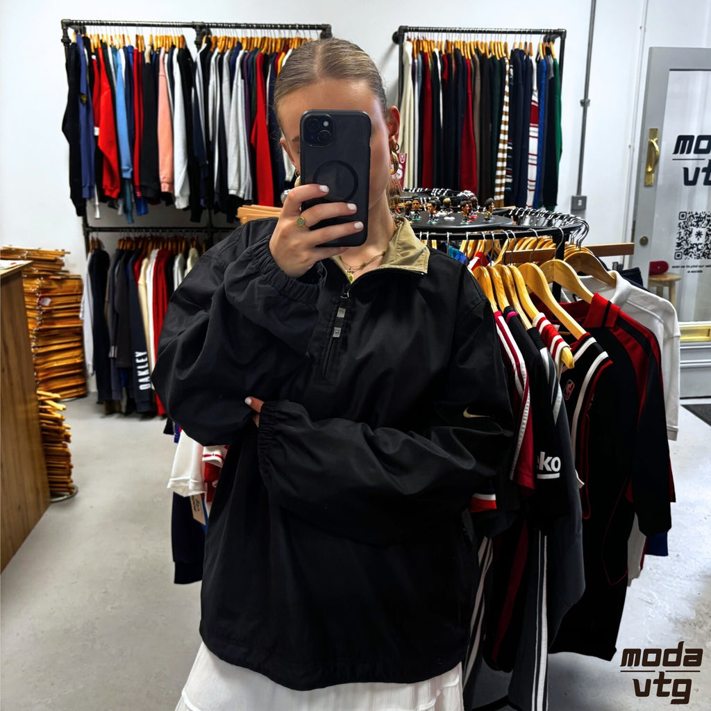 Vintage Y2K Nike Golf Windbreaker Black Large Retro Unisex Quarter Zip