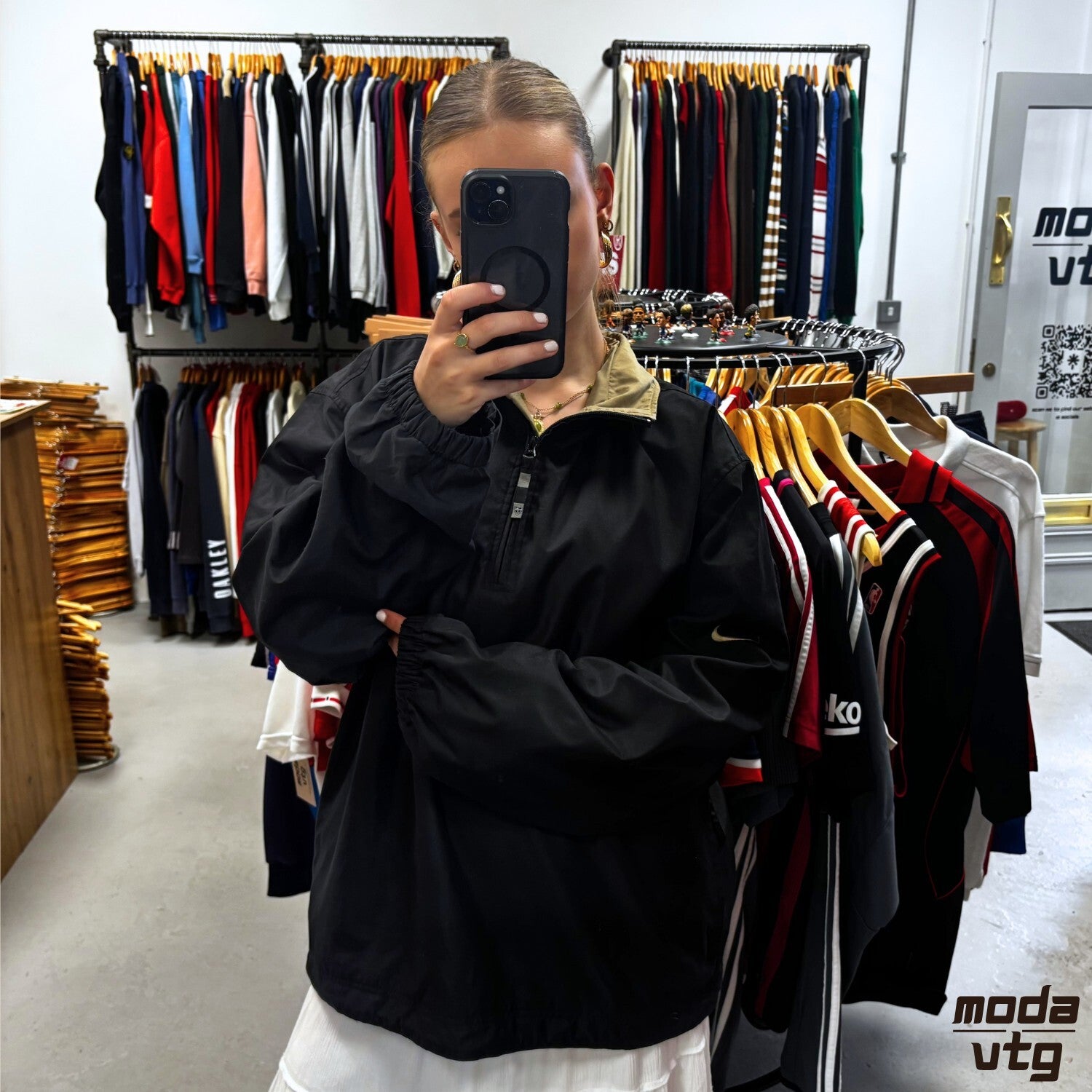 Vintage Y2K Nike Golf Windbreaker Black Large Retro Unisex Quarter Zip
