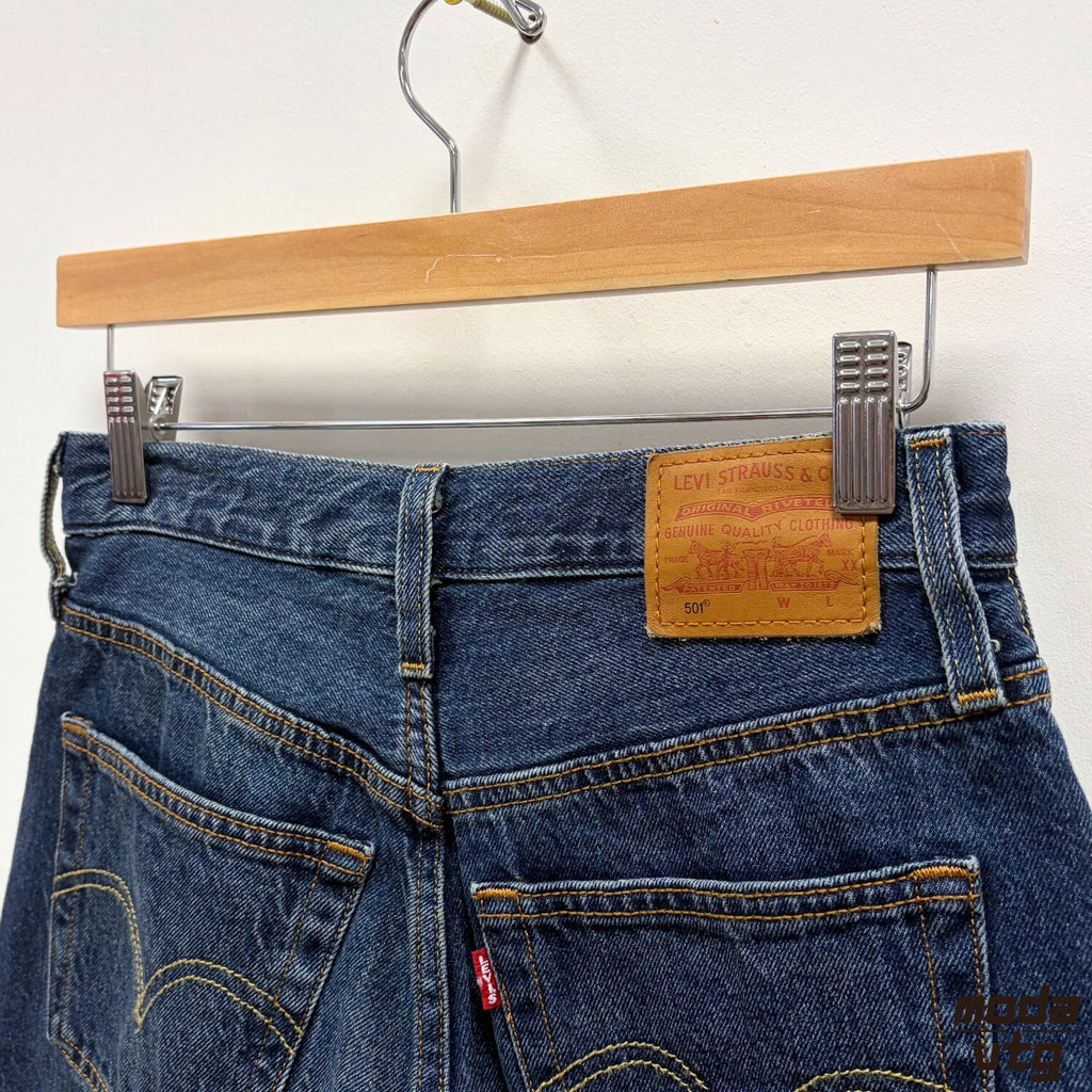 Levis 501 Denim Shorts Navy Womens Small Jorts Vintage Retro