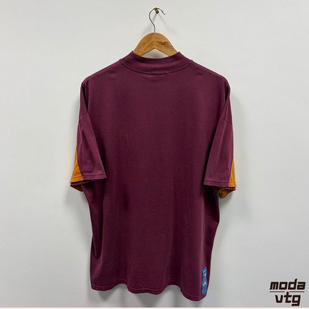 Vintage 90s Adidas T-Shirt Burgundy XL Retro