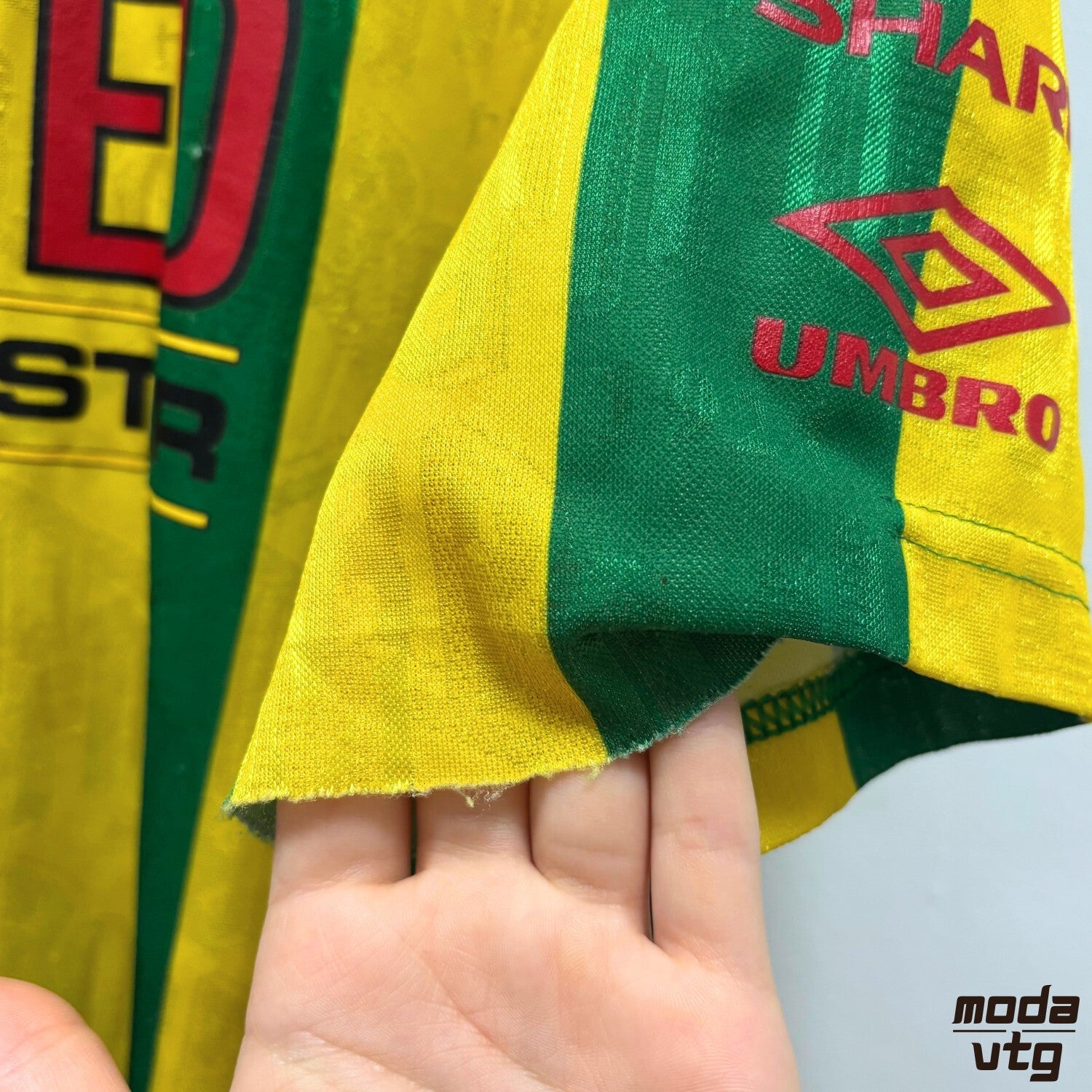 Manchester United Umbro Training Shirt Yellow Green Large Vintage 1992 93 Retro