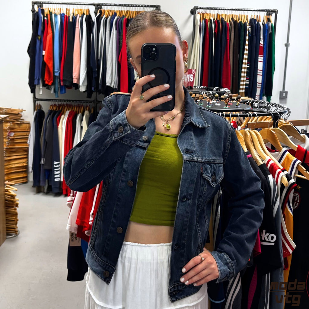 Vintage Y2K Levi’s Denim Jacket Navy Women’s Small Retro