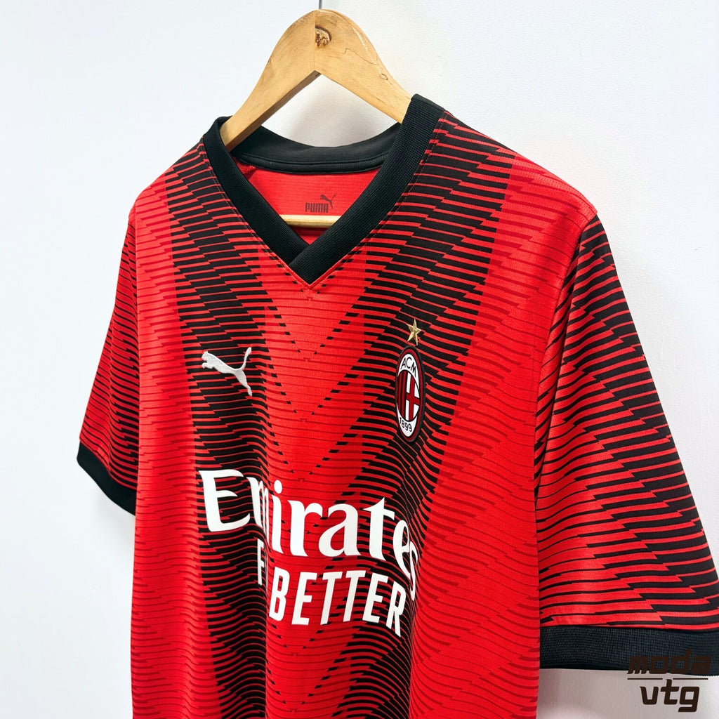 AC Milan Puma Home Shirt Red Black Large 2023 Football Jersey Serie A Rossoneri