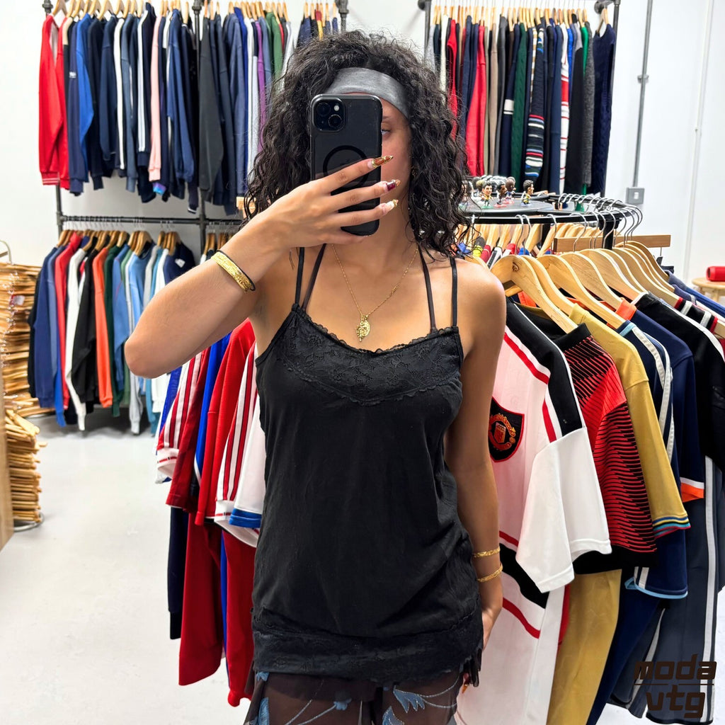 Vintage Y2K Cami Top Black Women’s Small Maurice Summer Retro