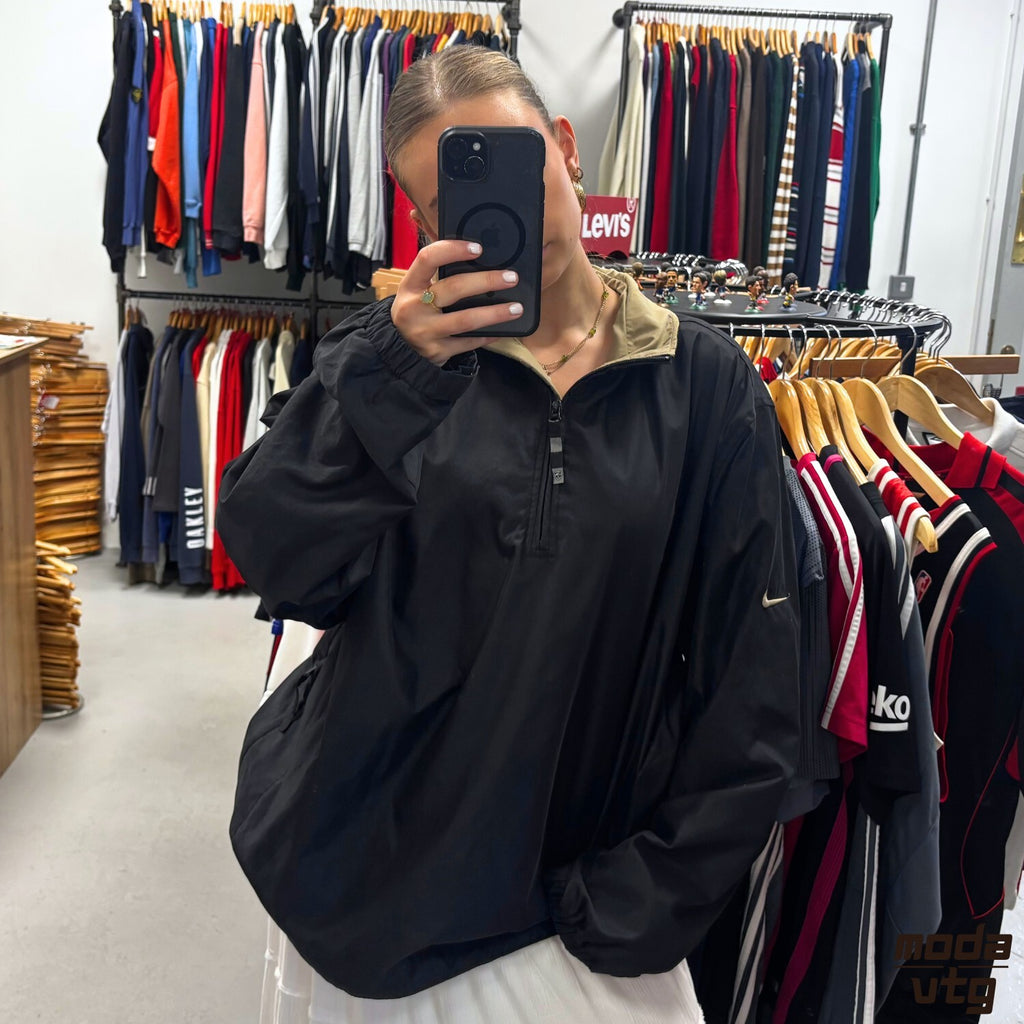 Vintage Y2K Nike Golf Windbreaker Black Large Retro Unisex Quarter Zip