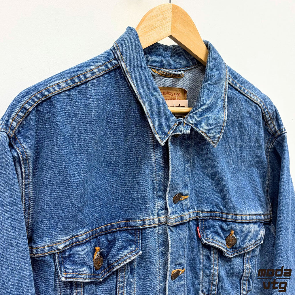 Levis Denim Jacket Blue Medium Trucker Vintage Y2K 90s Retro Workwear Streetwear