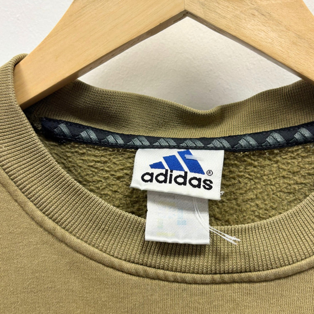 Adidas Sweatshirt Khaki Medium Vintage 90s Retro Sporty Athletic Streetwear