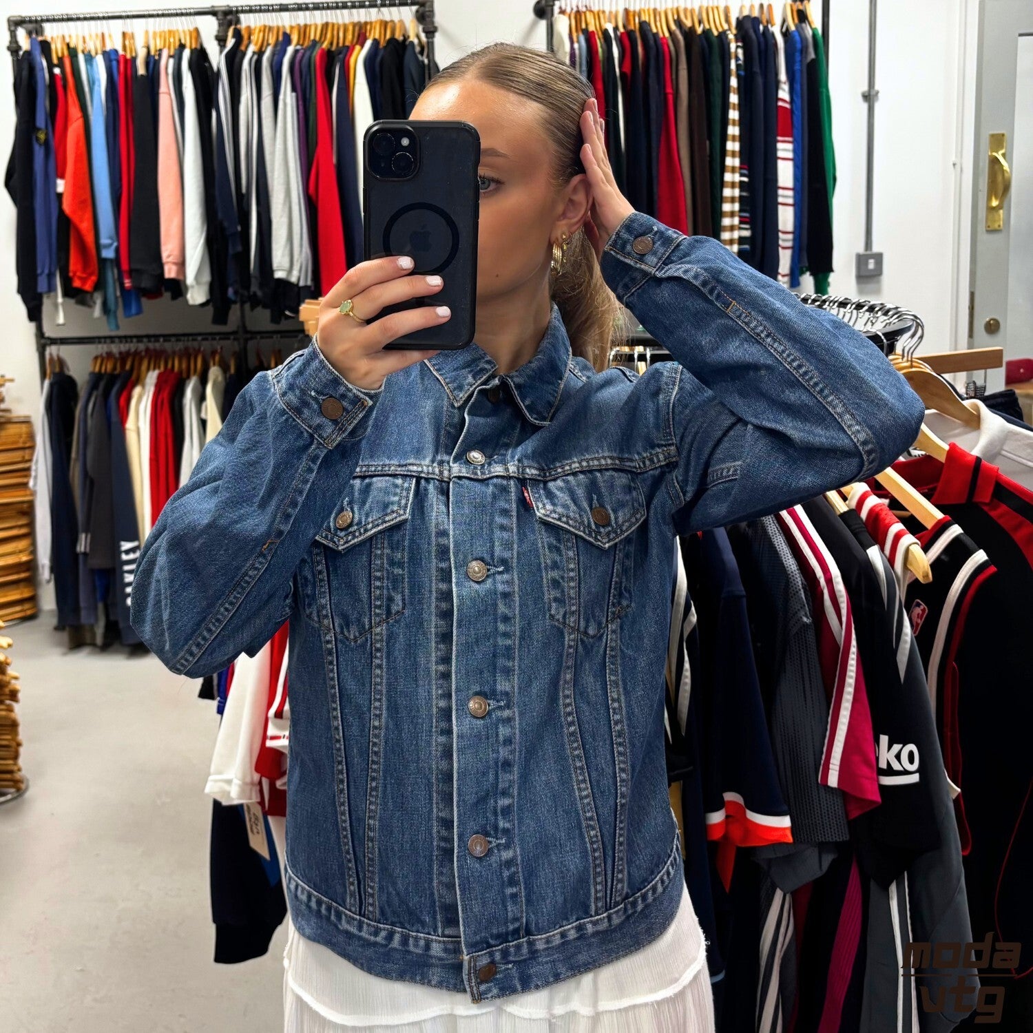 Vintage Y2K Levi’s Denim Jacket Blue Women’s Small Retro