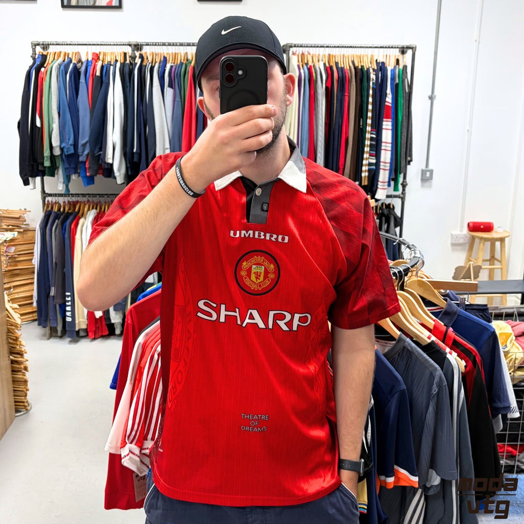 Vintage 1996/98 Manchester United Jersey Red XL Retro Unisex Umbro