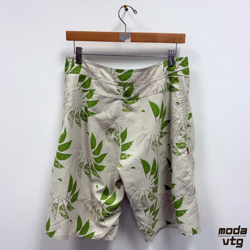 Vintage Y2K Nike ACG Swim Shorts White Green Large Summer Holiday Retro