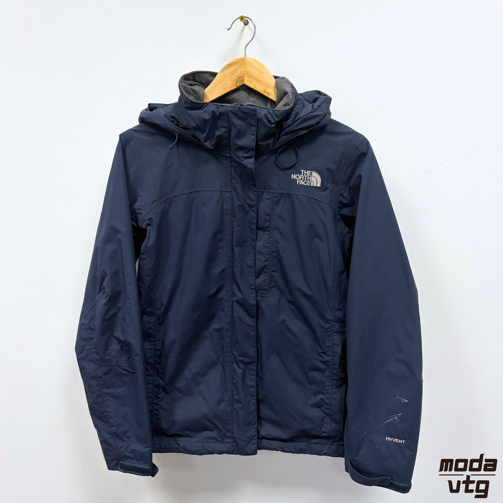 Vintage Y2K The North Face Raincoat Navy Women’s Medium Retro Hyvent Unisex